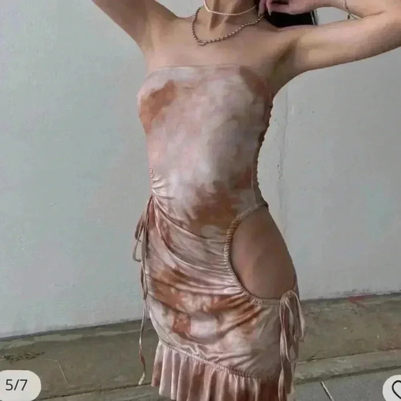 I.Am.Gia Freyr Dress Tan Tie Dye Dress New With Tag - Picture 6 of 8